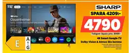 Power SHARP 4K Smart Google TV erbjuda