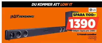Power LG 2.1-kanals soundbar erbjuda