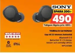 Power SONY Trådlösa in-ear hörlurar erbjuda
