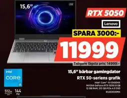 Power LENOVO 15,6" bärbar gamingdator erbjuda