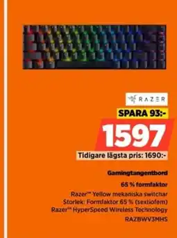 Power RAZER Gamingtangentbord erbjuda