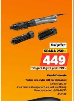 Power BABYLISS Varmluftsborste erbjuda