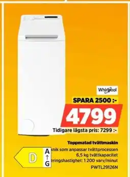 Power WHIRLPOOL Toppmatad tvättmaskin erbjuda