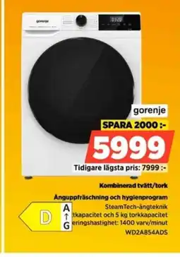Power GORENJE Kombinerad tvätt/tork erbjuda