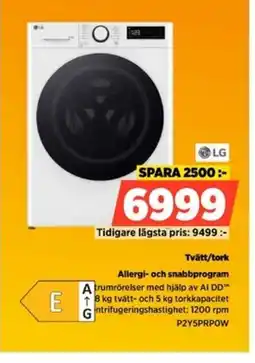 Power LG Tvätt/tork erbjuda