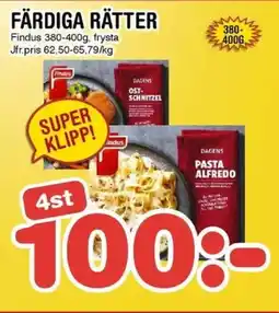 Nya Pulsen FINDUS Färdiga rätter erbjuda