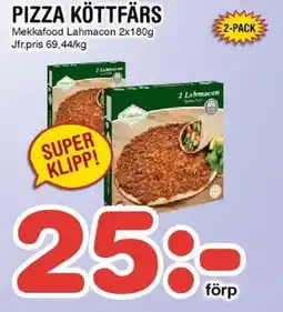 Nya Pulsen MEKKAFOOD Pizza köttfärs Lahmacun erbjuda