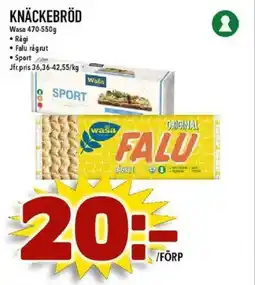 Nya Pulsen WASA Knäckebröd erbjuda