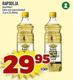 Nya Pulsen ZETA Rapsolja erbjuda
