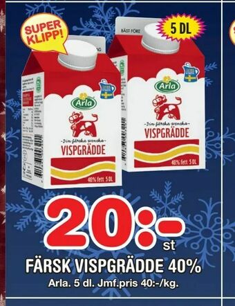 Nya Pulsen Färsk vispgrädde 40% erbjuda