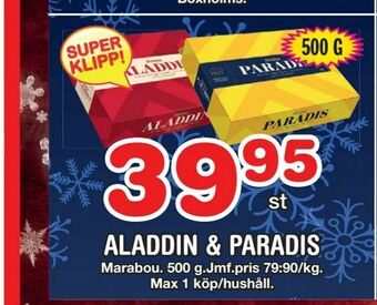 Nya Pulsen Aladdin & paradis erbjuda
