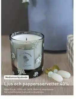 Hemtex Ljus och pappersservetter erbjuda