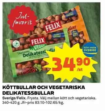 Coop Daglivs Köttbullar och vegetariska delikatessbullar erbjuda