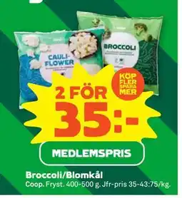 Stora Coop Broccoli/Blomkål, Medlemspris erbjuda