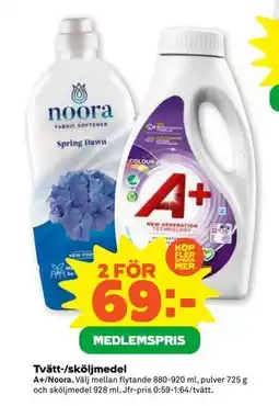 Stora Coop Tvätt-/sköljmedel, Medlemspris erbjuda