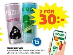 Stora Coop Energidryck, SEK 30 erbjuda