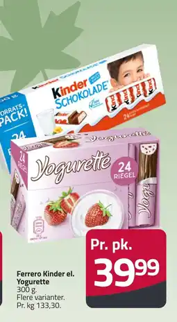 Fleggaard Ferrero Kinder el. Yogurette erbjuda