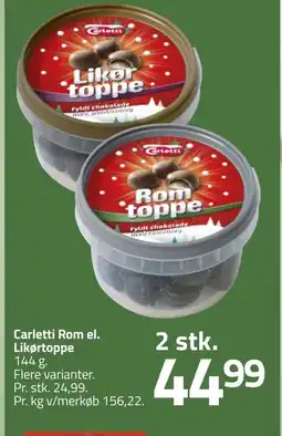 Fleggaard Carletti Rom el. Likørtoppe erbjuda