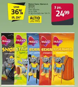 Fleggaard Malaco Snøre, Stjerner el. Strimler erbjuda