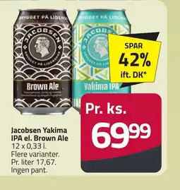 Fleggaard Jacobsen Yakima IPA el. Brown Ale erbjuda