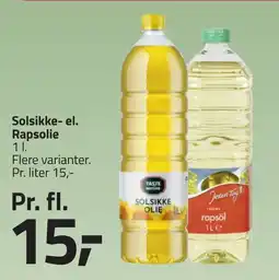 Fleggaard Solsikke- el. Rapsolie erbjuda