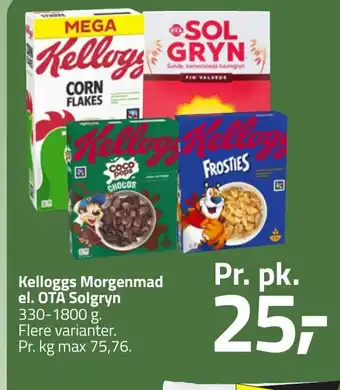 Fleggaard Kelloggs Morgenmad el. OTA Solgryn erbjuda