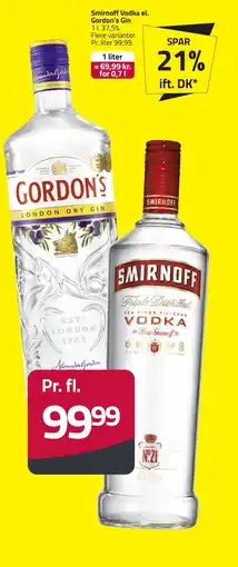 Fleggaard Smirnoff Vodka el. Gordon's Gin erbjuda
