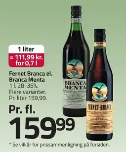 Fleggaard Fernet Branca el. Branca Menta erbjuda