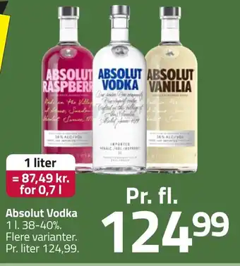 Fleggaard Absolut Vodka erbjuda