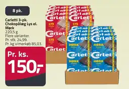 Fleggaard Carletti 3-pk Chokopålæg Lys el. Mørk erbjuda