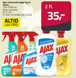 Fleggaard Ajax Universalrengøring el. Spray erbjuda