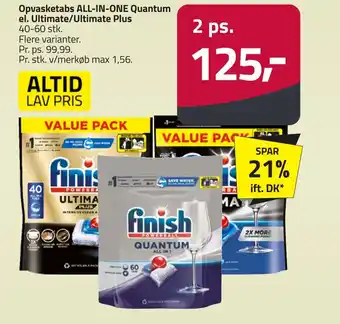 Fleggaard Opvasketabs ALL-IN-ONE Quantum el. Ultimate/Ultimate Plus erbjuda