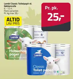 Fleggaard Lambi Classic Toiletpapir el. Køkkenrulle erbjuda