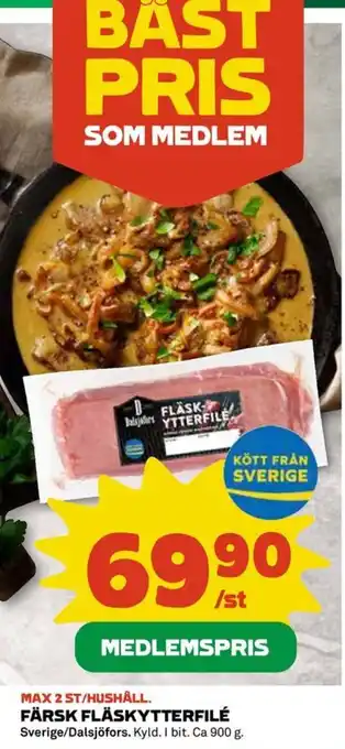 Coop Färsk fläskytterfilé erbjuda