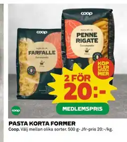 Coop Pasta korta former erbjuda