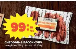 Coop HEMGÅRDEN Cheddar- & baconkorv erbjuda