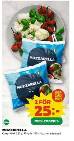 Coop COOP Mozzarella erbjuda