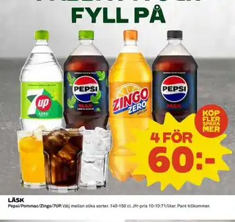 Coop PEPSI/POMMAC/ZINGO/7UP Läsk erbjuda