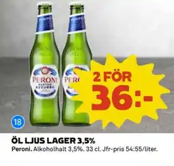 Coop PERONI Öl ljus lager 3,5% erbjuda