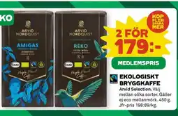 Coop ARVID NORDQUIST Ekologiskt bryggkaffe erbjuda