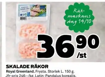 Coop ROYAL GREENLAND Skalade räkor erbjuda