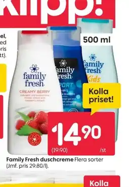 Rusta FAMILY Fresh duschcreme erbjuda