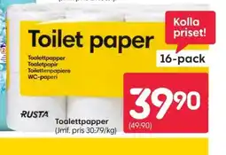 Rusta Toalettpapper erbjuda