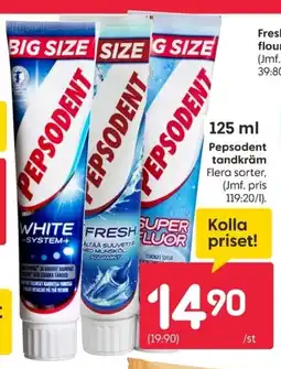 Rusta PEPSODENT tandkräm erbjuda