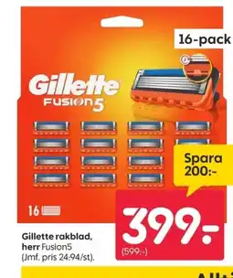 Rusta GILLETTE rakblad, herr Fusion5 erbjuda
