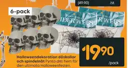 Rusta Halloweendekoration döskallar och spindelnät erbjuda