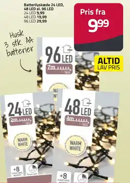 Fleggaard Batterilyskæde 24 LED, 48 LED el. 96 LED erbjuda