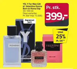 Fleggaard YSL Y For Men Edt el. Valentino Donna Born In Roma Edp erbjuda