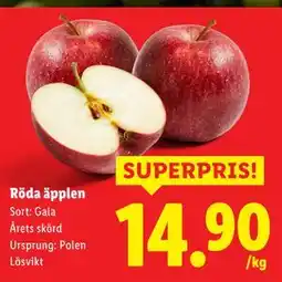 Lidl Röda äpplen, SEK 14.9 erbjuda