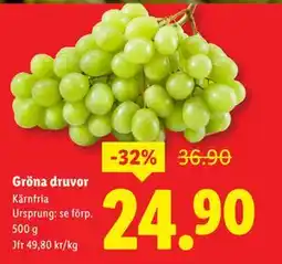 Lidl Gröna druvor, SEK 24.9 erbjuda